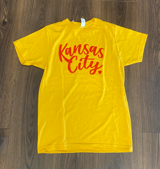 Kansas City Script Shirt with Small Heart