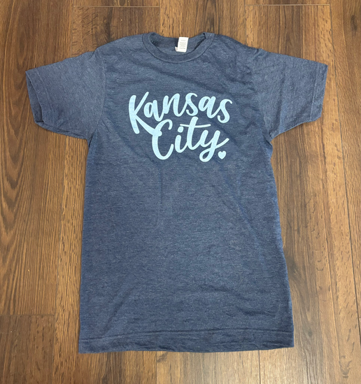 Kansas City Script Shirt with Small Heart