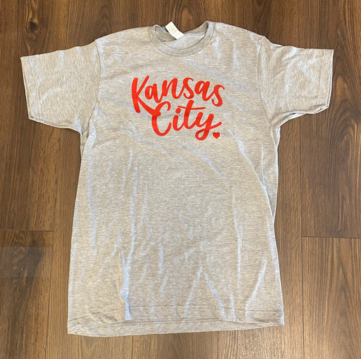 Kansas City Script Shirt with Small Heart