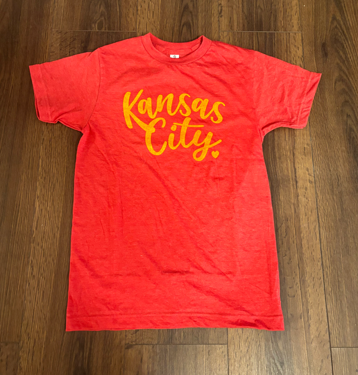 Kansas City Script Shirt with Small Heart